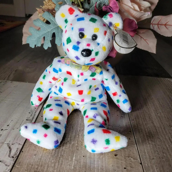 Ty 2K TY Beanie Baby Multicolored Bear Beanie Baby Original EUC 2000s - Picture 10 of 11